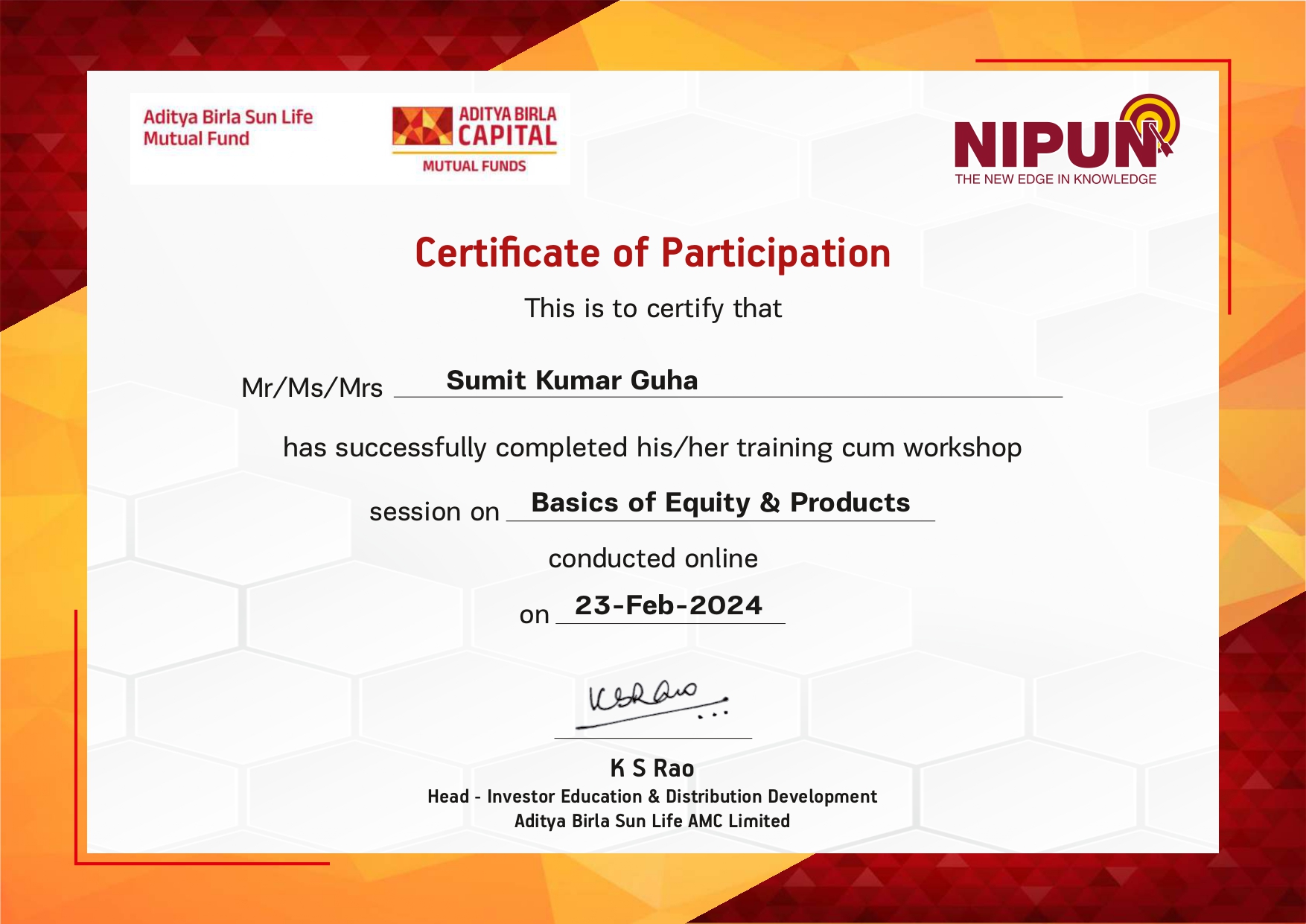 Certification